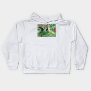 The Bridge in Grez by Carl Larsson Kids Hoodie